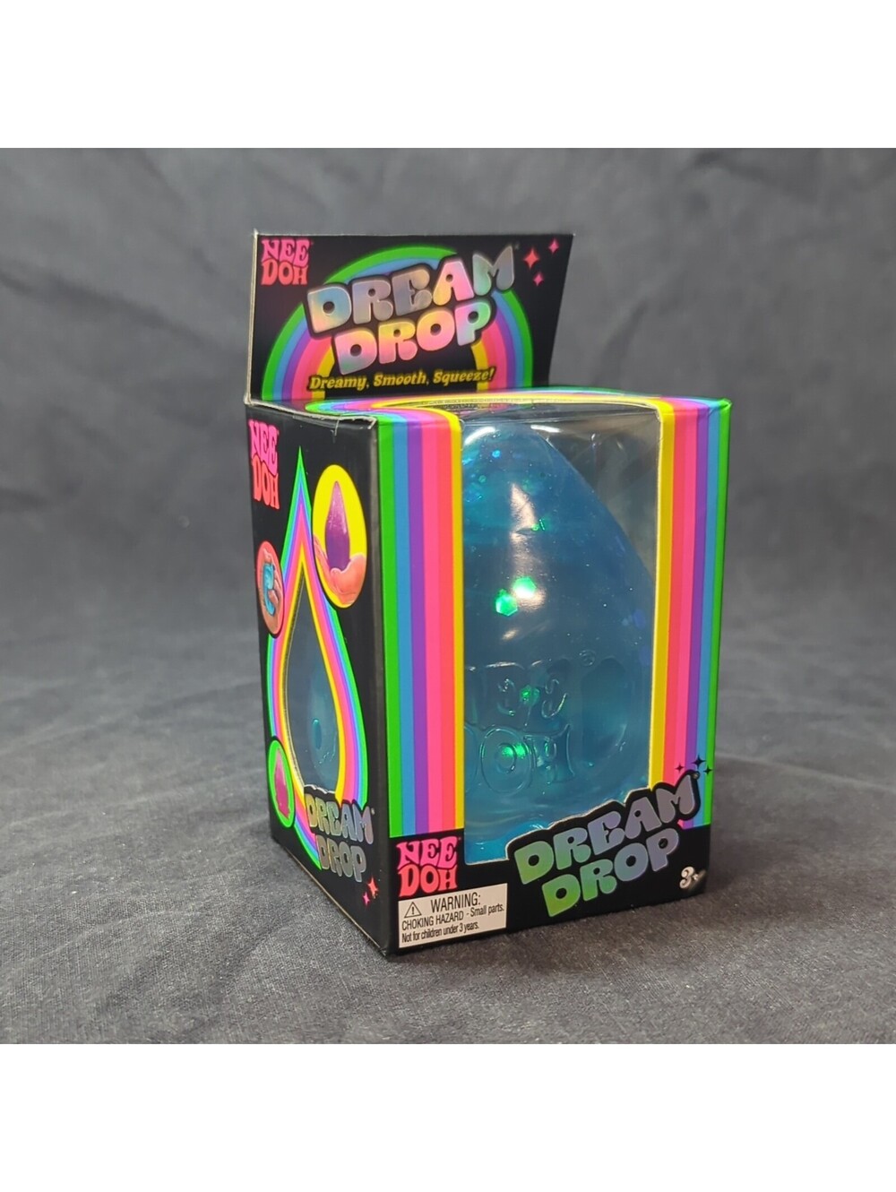 Nee Doh Dream Drop - Dreamy Smooth Squeeze Stress Ball - Blue Iridescent- New